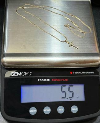 14 k gold chain cross 24 in