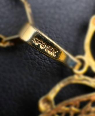 14 k gold chain butterfly 24 in