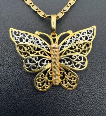 14 k gold chain butterfly 24 in