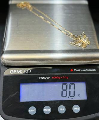 14 k gold chain butterfly 24 in