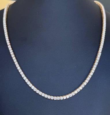 14 k Gold diamond tennis chain 22 in