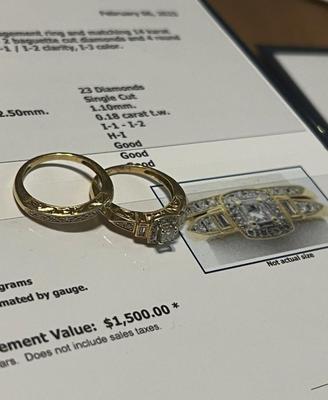 14 k gold diamond ring size 7