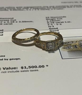 14 k gold diamond ring size 7