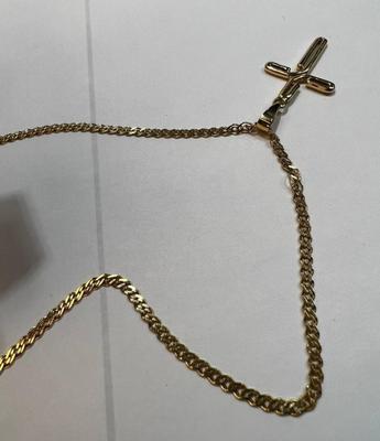 14 k gold chain cross pendant 24 in