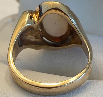 14 k gold diamond opal ring size 7.25