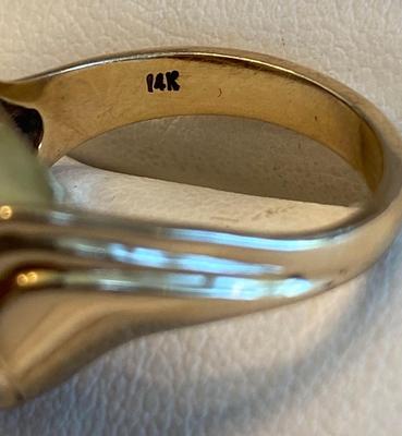 14 k gold diamond opal ring size 7.25