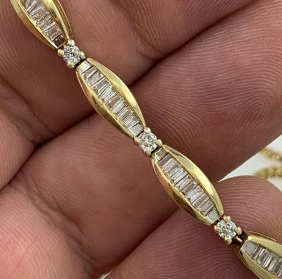 14 k gold diamond bracelet 7 in
