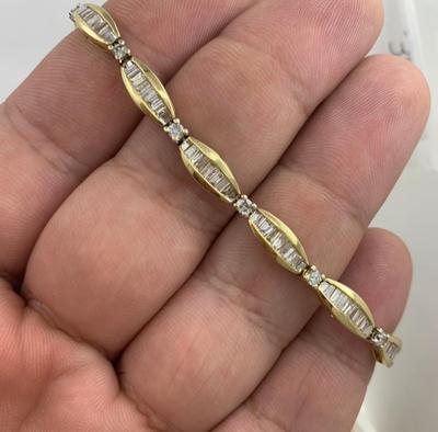 14 k gold diamond bracelet 7 in