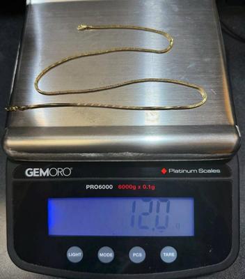 14 k gold chain 22 in