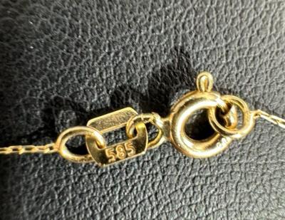 14 k gold chain heart diamond 20 in