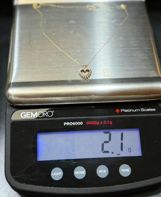 14 k gold chain heart diamond 20 in
