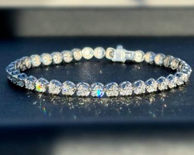 18 k gold diamond tennis bracelet 7 in