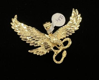 14 k gold eagle pendant