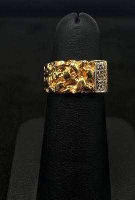14 k gold diamond ring size 10