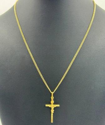 14 k gold chain cross 22 in gold cross chain