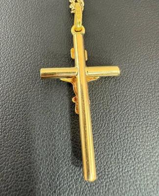 14 k gold chain cross 22 in gold cross chain