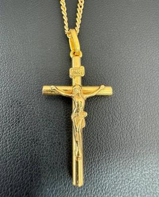14 k gold chain cross 22 in gold cross chain