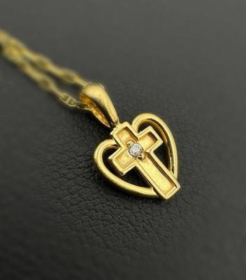 14 k gold chain heart 20 in