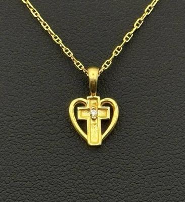 14 k gold chain heart 20 in