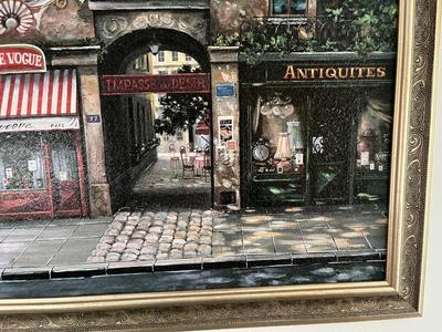 LOT 81L: Framed Mark St. John Print - Paris Cafe Street Scene