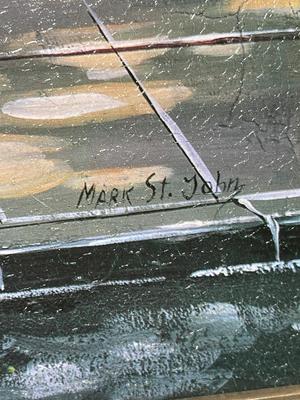 LOT 81L: Framed Mark St. John Print - Paris Cafe Street Scene