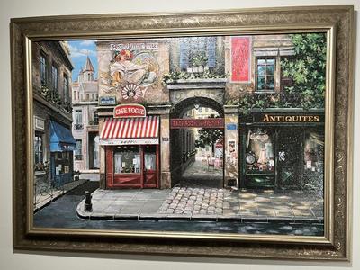LOT 81L: Framed Mark St. John Print - Paris Cafe Street Scene