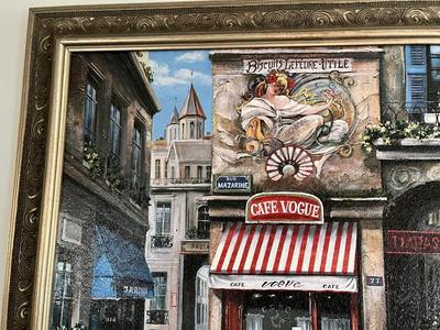 LOT 81L: Framed Mark St. John Print - Paris Cafe Street Scene