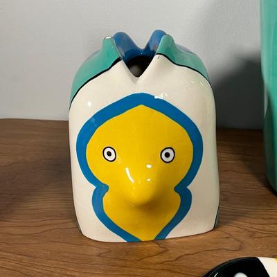 LOT 88L: Nautical Fish-Themed Home Decor Collection - Bathroom Set, Candles, Mobile, Lamp