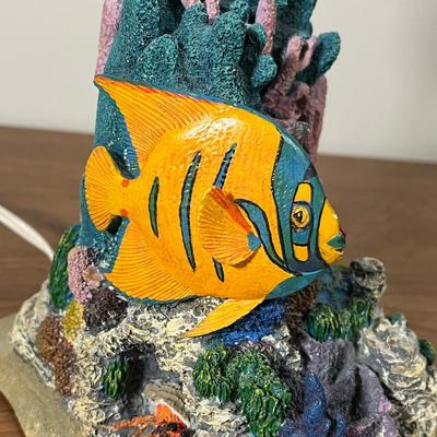 LOT 88L: Nautical Fish-Themed Home Decor Collection - Bathroom Set, Candles, Mobile, Lamp