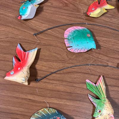 LOT 88L: Nautical Fish-Themed Home Decor Collection - Bathroom Set, Candles, Mobile, Lamp