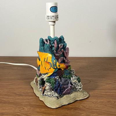 LOT 88L: Nautical Fish-Themed Home Decor Collection - Bathroom Set, Candles, Mobile, Lamp