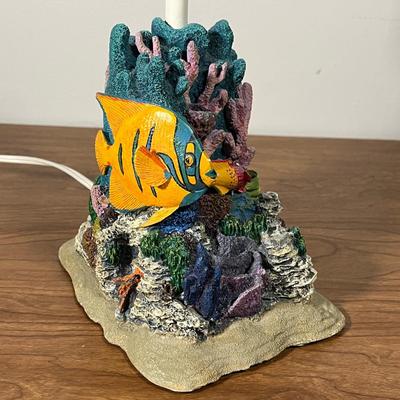 LOT 88L: Nautical Fish-Themed Home Decor Collection - Bathroom Set, Candles, Mobile, Lamp