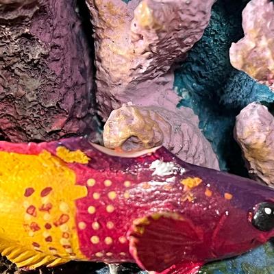 LOT 88L: Nautical Fish-Themed Home Decor Collection - Bathroom Set, Candles, Mobile, Lamp