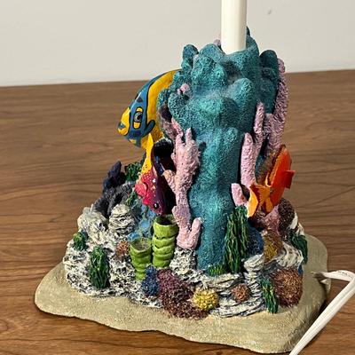 LOT 88L: Nautical Fish-Themed Home Decor Collection - Bathroom Set, Candles, Mobile, Lamp