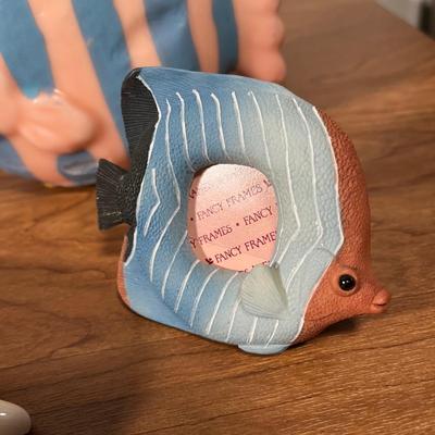 LOT 88L: Nautical Fish-Themed Home Decor Collection - Bathroom Set, Candles, Mobile, Lamp