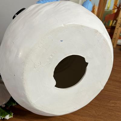 LOT 95L: Christmas Decorations - Metal Truck, Ceramic Snowman, LED Light-Up Picture and More