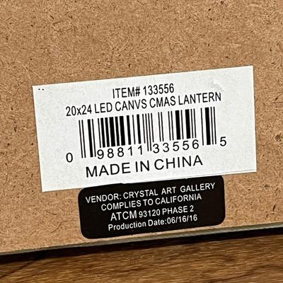 LOT 95L: Christmas Decorations - Metal Truck, Ceramic Snowman, LED Light-Up Picture and More