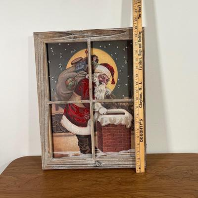 LOT 96L: Christmas Decor - Heavy Duty Heirloom Iron Christmas Tree Stand, Topiaries, Light-Up Pictures