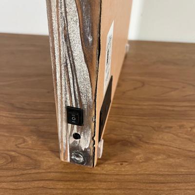 LOT 96L: Christmas Decor - Heavy Duty Heirloom Iron Christmas Tree Stand, Topiaries, Light-Up Pictures