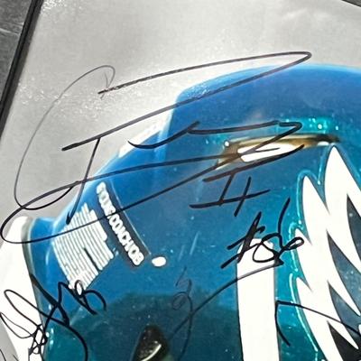 LOT 98L: Two Philadelphia Eagles Pictures with Multiple Signatures - Connor Barwin, DeMeco Ryans, Jon Dorenbos, Marcus Smith and More