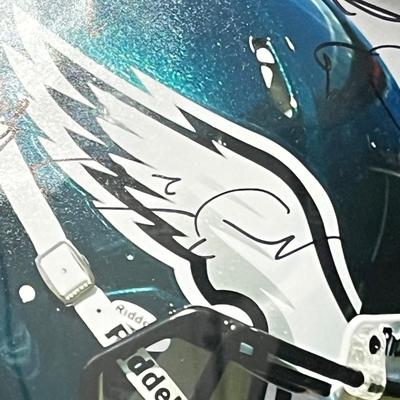 LOT 98L: Two Philadelphia Eagles Pictures with Multiple Signatures - Connor Barwin, DeMeco Ryans, Jon Dorenbos, Marcus Smith and More