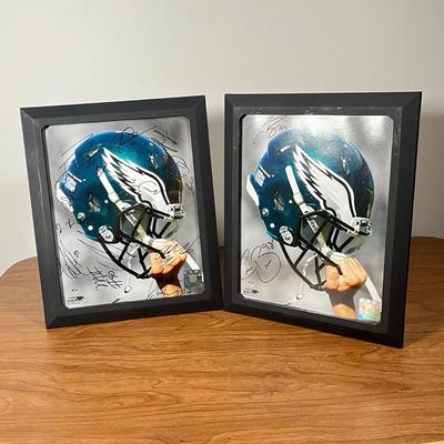 LOT 98L: Two Philadelphia Eagles Pictures with Multiple Signatures - Connor Barwin, DeMeco Ryans, Jon Dorenbos, Marcus Smith and More