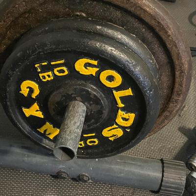 LOT 101W: Weightlifting Lot - Weight Plates, Rack, Bars - More Than 300 Pounds of Weight