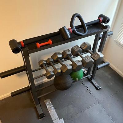 LOT 103W: Weightlifting Collection - Dumbbells, Rack and More