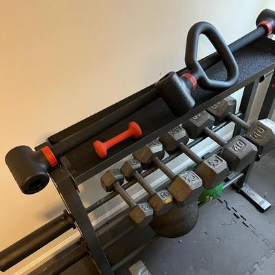LOT 103W: Weightlifting Collection - Dumbbells, Rack and More