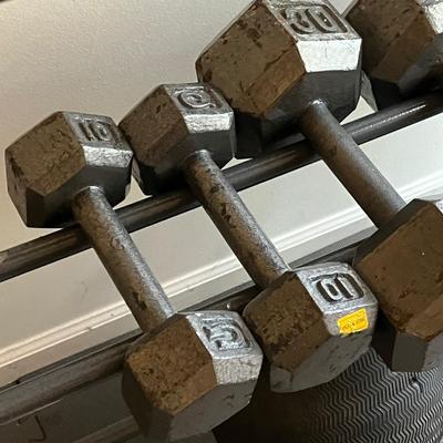 LOT 103W: Weightlifting Collection - Dumbbells, Rack and More