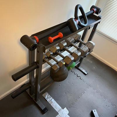 LOT 103W: Weightlifting Collection - Dumbbells, Rack and More