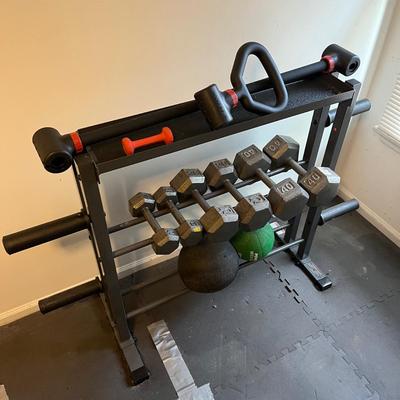 LOT 103W: Weightlifting Collection - Dumbbells, Rack and More
