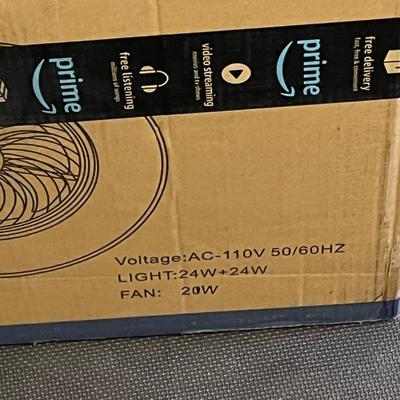 LOT 105W: Chanfok Home Low Profile Ceiling Fan and Light New in Box