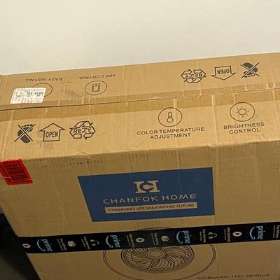 LOT 105W: Chanfok Home Low Profile Ceiling Fan and Light New in Box